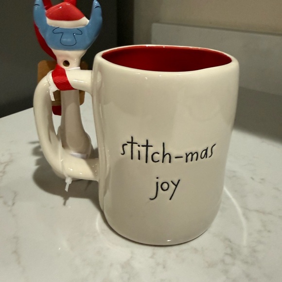 Rae Dunn x Disney “Stitch-mas Joy” Mug with Spoon - Picture 5 of 8